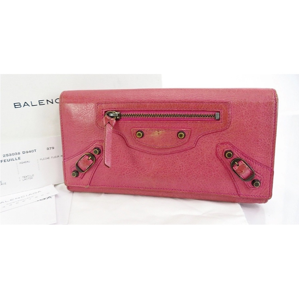 Balenciaga Vibrant Pink Women's Wallet - Picture 1 of 14